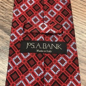 Jos. A. Bank Accessories - Jos A Bank Red w/ Black & Blue Check Tie Jos. A. Bank Accessories - Jos A Bank Red w/ Black & Blue Check Tie